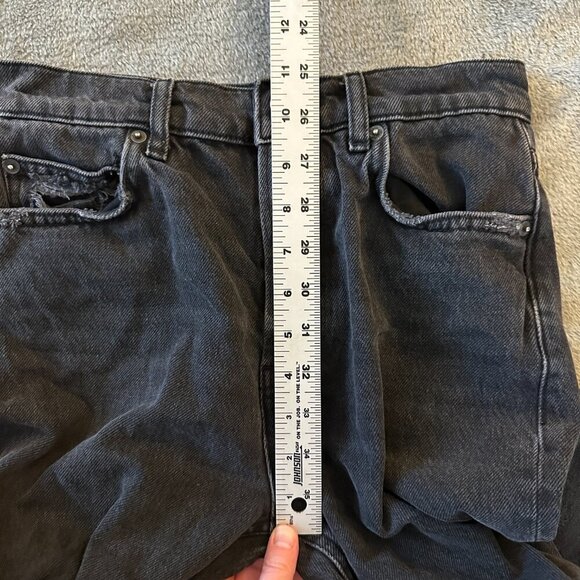 Reformation Jeans Cynthia High Rise Straight Lagoon Destroyed Black 26 - Picture 10 of 12